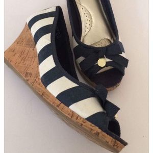 Shoes. Wedges. Navy & White